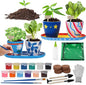 Paint & Plant Flower Gardening Kit with 4 Pots - Kids Gardening Set Ages 8-12, Spring Arts & Crafts Activities Kits, Educational Birthday/Easter Gifts for Boys & Girls Ages 5 6 7 9 10 11