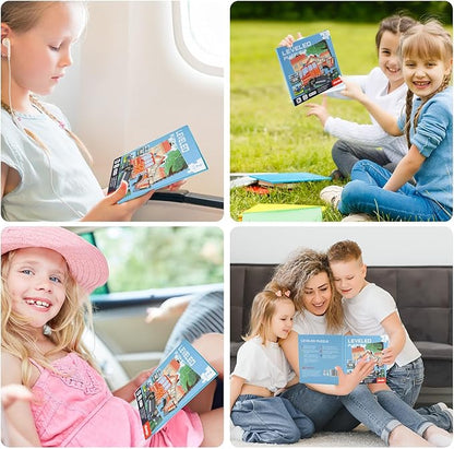 ASTARON Magnetic Puzzles for Toddlers, 12-16-20 Pieces Vehicle Learning Magnet Puzzles for Road Trip, Educational Travel Toys Car Plane Activities for Kids, Kids Birthday Gifts