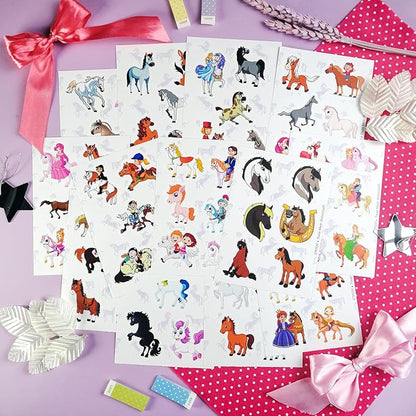 BulbaCraft 100Pcs Horse Stickers, Vinyl Horse Decals for Girls, Pony Party Favors, Gifts for Women & Men