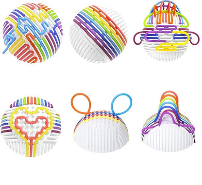 Sensory Activity Board Fidget Toy - Sensory Activity Ball Autism ADHD Toys for Kids - Anxiety Relief, Enhances Focus, Occupational Therapy, Quiet Toys with 16 Silicone Strips (Color Box Packing)