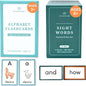 52 Alphabet Flashcards | 400 Sight Words | Ages 5-7 | 5 Boxes | Brainstrong 200 Premium Flashcards