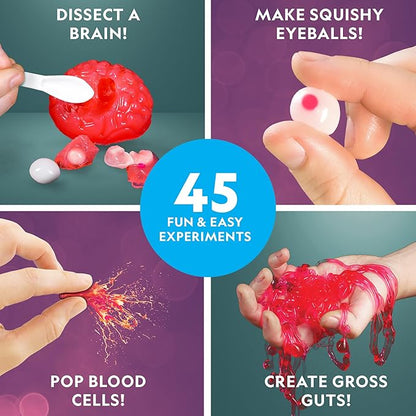 National Geographic Gross Science Kit - 45 Gross Science Experiments- Dissect a Brain, Make Slime, Creepy STEM Project for Boys and Girls, Birthday Gifts for Kids 8-12 (Amazon Exclusive)