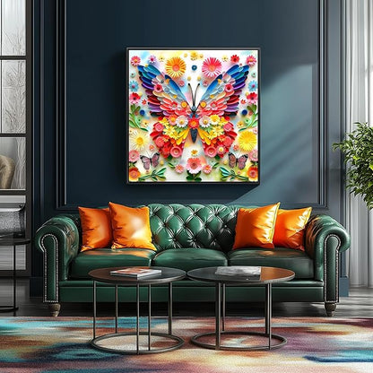 Puzzles for Adults 500 Pieces Colorful Butterfly FlowerJigsaw Puzzles 500 Pieces Difficult Fun Paper Art Unique Beautiful Family Puzzle Challenging Games Gift for Teens Kids Adults (20"x20")