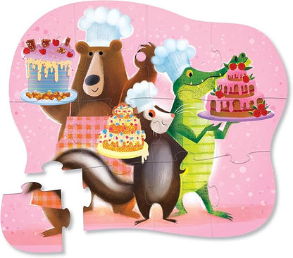 Crocodile Creek Pre-School Jigsaw Puzzle, 12 Piece for Kids 2 Years and Up, Heavy-Duty Square Box for Storage, Finished Puzzle Size 12 x 19 inches, Sweet Treats