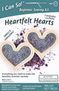 I Can So! Beginner Sewing Kit. Heartfelt Hearts. Lavender Sachet. (Lavender and Rose)