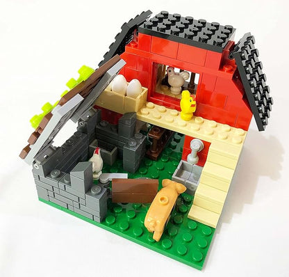 Brick Loot Farm Animal Building Set – 160 Pieces Custom Designed Model with Chickens, Pig, Lamb, Eggs & More, Compatible with Lego, Creative Play for Kids & Adults, Ages 6+