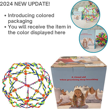 4E's Novelty Expandable Breathing Ball Sphere - Breathing Visual, Fidget Toys Expands from 6 to 12" Expanding Sphere for Kids & Adult