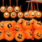 Sotiff 60 Pcs LED Halloween Pumpkin Stress Bouncy Light up Balls Spiky Squeaky Rubber Sensory Ball for Halloween Holiday Decors Gift Bag Stuffers Party Favor Fillers