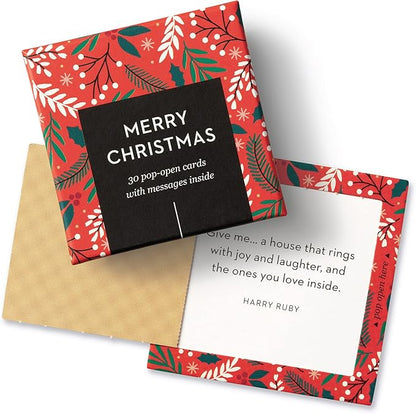 Compendium ThoughtFulls Pop-Open Cards — 4-Pack of Believe, Shine, Holiday Cheer, Merry Christmas — 120 Pop-Open Cards, Each with a Different Message Inside