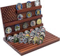 PiaoHao Challenge Coin Display Stand Military Coin Holder Wooden Rack Holds 80 Coins (Red)