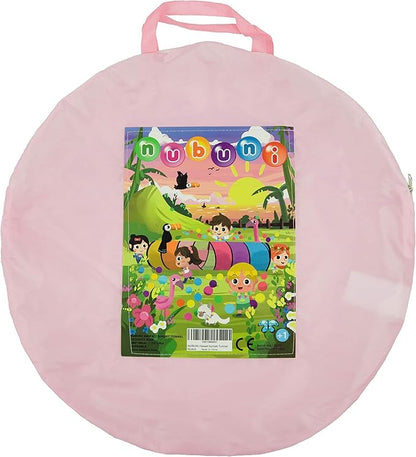 Kids Play Tunnel Tent for Toddlers, Colorful Pop Up Crawl Tunnel Toy for Baby or Pet, Collapsible Gift for Boy and Girl Play Tunnel Indoor and Outdoor Game Pink