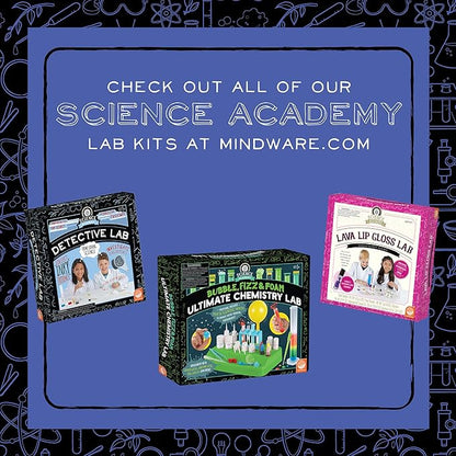 MindWare Science Academy Squishy Ball lab - Kids & Teens Make 3 Squishy Ball Stress Toys with Our 35pc Set - Wild & Weird Experiments for Boys & Girls - Great Educational Gift