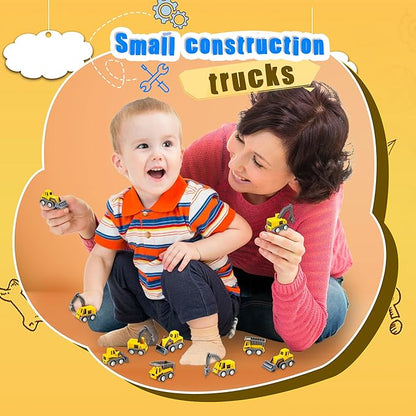 40 Pieces Mini Construction Vehicles Bulk Pull Back Trucks Engineering Toys for Kids Construction Party Favors