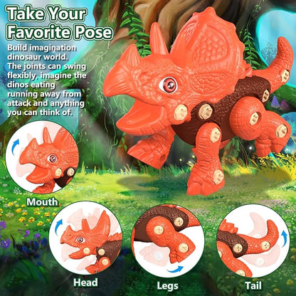 Jasonwell Kids Building Dinosaur Toys - Boys STEM Take Apart Construction Set Educational Dino Kit Play Set Easter Party Favors Christmas Birthday Gifts for Toddler Girls Age 3 4 5 6 7 8 + Year Old