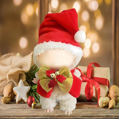 17cm Doll Clothes Set, 2-Piece Christmas Costume Clothes for Dolls Accessories Suit, Father Christmas Hat & Scarf Dress Up Outfit Compatible for Dolls 15cm /17cm, for Girls(No Doll)