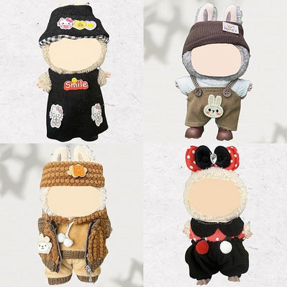 4 Pack—17cm Doll Clothes,Premium Doll Outfit with Accessories,Doll Princess Skirt,Cute Clothes Outfit for 17cm Dolls,End Dolls Fashion Clothing Set(No Dolls and Shoes) (Set T)