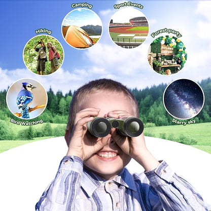 ASONA 12PCS Camouflage Color Binoculars for Kids with Neck String, Binoculars Nature Exploration Toys Safari Jungle Animal Theme Party Favors Gifts for Bird Watching Camping Hunting Hiking Supplies