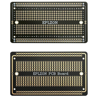 Solderable Breadboard PCB Board Gold-Plated Solder Breadboard for DIY Electronics Projects Apply to Arduino Soldering Projects 3.5"x2.05" (5 Pack + 2 Mini Board, Black)
