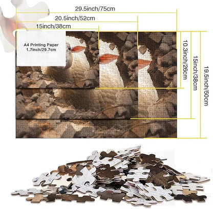 Sheep Thickened Wooden Jigsaw Puzzle for Adults Fun 500 Pieces 3D Animal Home Decoration Stress Relief Education Game Toy Intellectual Game Relaxation and Intelligence 500pcs (52x38cm)