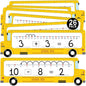 26-Pack School Bus Number Line Dry Erase Boards Cards, 14"x4", Double-Sided, Math Manipulatives for Kids, Student, Kindergarten Elementary Special Education 1st Grade Classroom Must Haves
