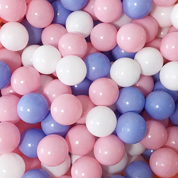 MoonxHome Ball Pit Balls for Toddlers, BPA Free Crush Proof Plastic Toy Balls for Ball Pit, Children's Pool Water Toys, Macaron Ocean Balls for Play Tent 2.15 Inch Pack of 100…