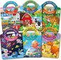 6 Sets 3D Reusable Sticker Books for Toddlers, Puffy Activity Books for Kids Ages 3-5, Travel Sticker for Kids 3 4 5 6 Years Old Girls & Boys Birthday Gifts
