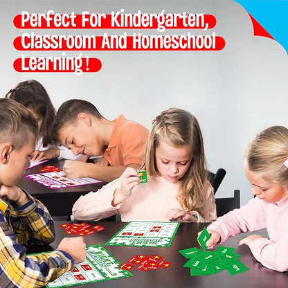 Sight Word Bingo Game, 144 Sight Words Learn to Read Level 3 & Level 4 Bingo Board Game Dolch's & Fry's Words Lists for Kindergarten and Preschool, Grade 1st, 2nd, Kids 4-8 (Up to 25 Players)