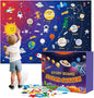 Solar System for Kids | Felt Wall Activities for Children | Montessori Space Planet Toys Game for Kids 3 4 5 6 7 8 40"x30" Felt Mat with 59 Figures Boy Girls Birthday Christmas Educational Gifts