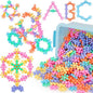 300PCS Interlocking Snowflake Building Block Toy for Kids Ages 3+, Multi-Color Solid Plastic Early Learning Creativity Educational STEM Toy with Carrying Case Safe Material (Macaron Colors)