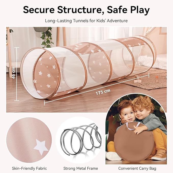 Sumbababy Tunnel Toys for Toddlers: Activity Tunnels for Young Children - Crawl Tunnels for Toddlers and Babies - Pop up Dog Tunnel