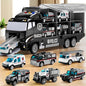 Toddler Boys Toys for 3 4 5 6 Years Old, Police Truck Vehicle Toy Set with Play Mat and Die-Cast Toy Car, Transport Carrier Truck for Kids, Birthday Gifts Toys for 3 4 5 6 7 8+ Year Old Boys
