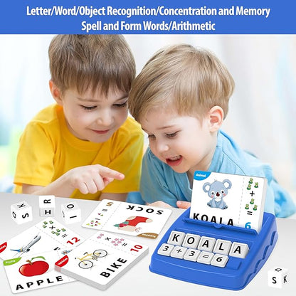 Matching Letter Games,Learning Educational Toys 2 in 1, Numerical Equality Games,Alphabet Spelling Reading Flash Cards,Early Education Gift Toys for 3,4,5,6,7 Year Olds (Navy Blue)