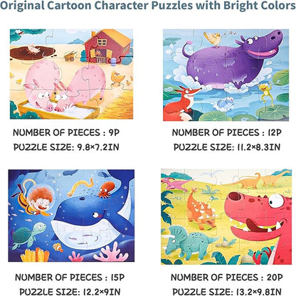 TOI Leveled Puzzles for Kids Aged 2.5 and Up, Toddler Puzzle Preschool Learning Jigsaw Puzzles, Large Pieces Educational Game for Boys Girls, Classic Education Step 2