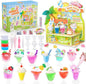 DIY Mini Drink Shop Toy, Making 24 Miniature Juice Drinks Cream Material Kit, NOT Edible, Collectible, Kitchen Pretend Play Food Toys Set, Make Your Foods, Gift for Kids Age 8+