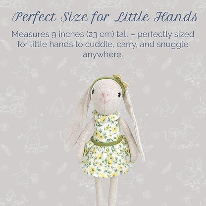 MON AMI Daisy The Bunny Stuffed Doll - 9", Soft & Cuddly Plush Animal Doll, Use as Toy or Room Décor, Great Gift for Kids of All Ages