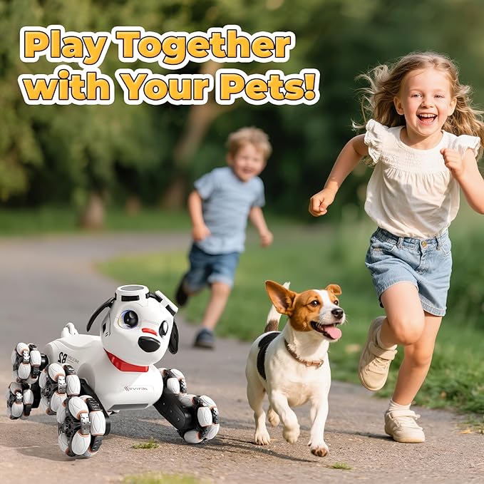 Remote Control Robot Dog Toy, Robot Pet Dog for Kid Boys 8-12, 8WD Gesture Sensing Rc Stunt Car with Light and Music, Toys Birthday Gifts for Boys Age 8,9,10,11,12