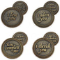 Romantic Love Expression Antique Gold Plated Coins for Date Night, Pack of All 12 Valentine Coins for Significant Other, Love Gift for Men and Women, from Him or Her