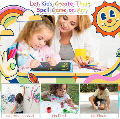 12 Inch LCD Writing Tablet - Colorful Electronic Drawing Pad & Doodle Board for Kids Ages 3-8, Erasable Educational Toy, Birthday and Christmas Gift for Girls and Boys (Blue)