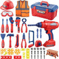 Kids Tool Set, MAGIC4U 49PCS Toddler Tool Set with Electronic Toy Drill,Tape Measure 12 Tool Equipment,Pretend Play Construction Costume with Safety Vest Hat,Toy Tool Box for Kids Boy Girl Age 3-8