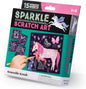 Crocodile Creek Unicorn Sparkle Scratch Art for Kids - 16-Sheet Scratch Art Set with 10 Themed Sheets, 5 Blank Sheets, Stencil, and Stylus - Thoughtful Stocking Stuffers, Gifts, Art Supplies for Kids