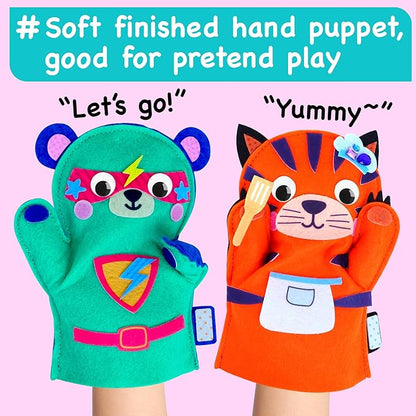 Unicorn Hand Puppet Making Kit for Kids Age 5-8 - DIY Puppet Making Craft Kit - Creative Arts & Crafts Set, Educational Gift - 8 Projects, Extra Stickers for Decoration