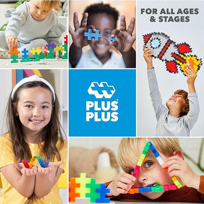 PLUS PLUS 3D Puzzle Building Block Set, 70 Mini Interlocking Pieces, Fun Holiday Activities for Kids - Bunny Mini Maker Tube