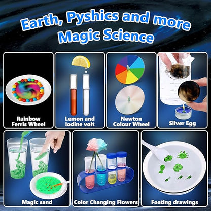 UNGLINGA 250+ Science Experiments Kits for Kids, Boys Girls Toys Birthday Gifts Ideas, Chemistry Set, S.T.E.M Educational Project, Volcano Scientist Kit