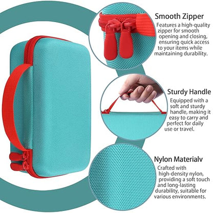co2CREA Storage Organizer Case for 3D Printing Pen Set, Hard Case Compatible with SCRIB3D P1/Advanced, MYNT3D Super/Advanced, 3Doodler Start+/Flow/PRO and Filament Refill（Green Case +Red Zipper）