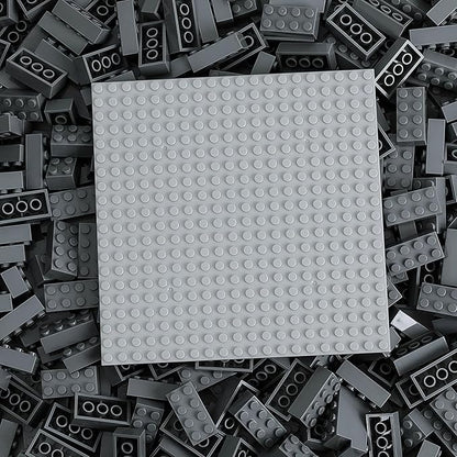 500 Piece Classic Building Bricks and 1 Gray Baseplate, 2x4 Bricks Bulk Creative Building Toys, Blocks Bulk for Kids Ages 6+, Dark Gray(Samll Bricks, 1.25x0.62x0.47 in)