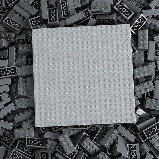 500 Piece Classic Building Bricks and 1 Gray Baseplate, 2x4 Bricks Bulk Creative Building Toys, Blocks Bulk for Kids Ages 6+, Dark Gray(Samll Bricks, 1.25x0.62x0.47 in)