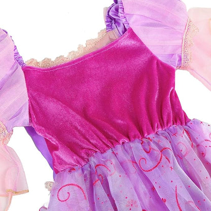 Light Up Princess Dress for Girls Purple Lighted Princess Costume Fancy Halloween Dress Up Cosplay Party Carnival