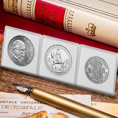 80 Pcs Coin Holders for Collectors, Clear Coin Cases with 5-Size Sponge Gaskets 20/25/30/35/40mm, Plastic Coin Slabs and Coin Protectors for Silver Dollar Collectors Collection Supplies, White