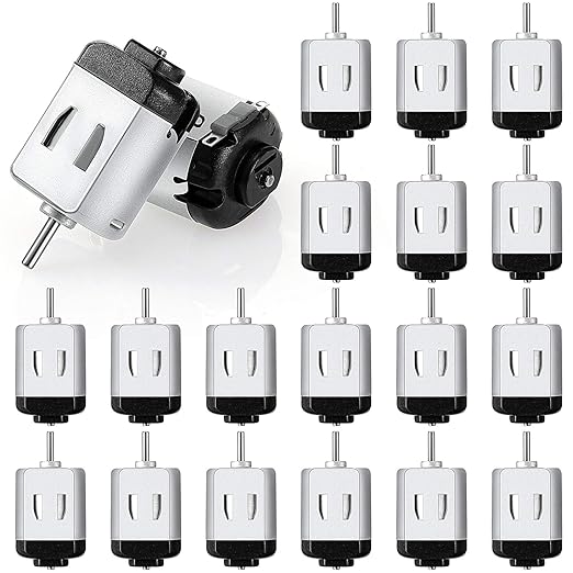 Mudder 20 Pieces Micro Electric Motor DC 1.5-3V 23000RPM Cars Toys Rectangular Small Electric Motor for DIY Toys Science Projects Metal Engine Motor Kit