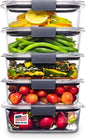 Rubbermaid Brilliance Food Storage Containers BPA Free Airtight Lids Ideal for Lunch Meal Prep & Leftovers Set of 5 (3.2 Cup)